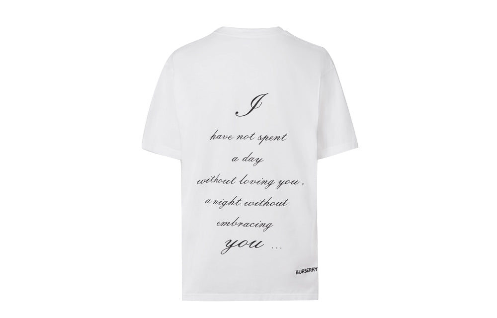 Burberry Love Slogan Short Sleeve Unisex White 80349161