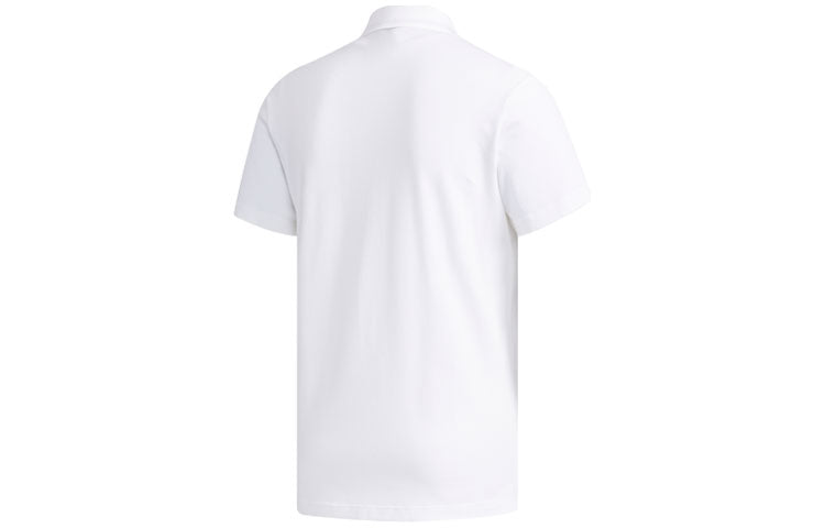 adidas Casual Sports Training Gym Breathable Short Sleeve Polo Shirt White DY8749