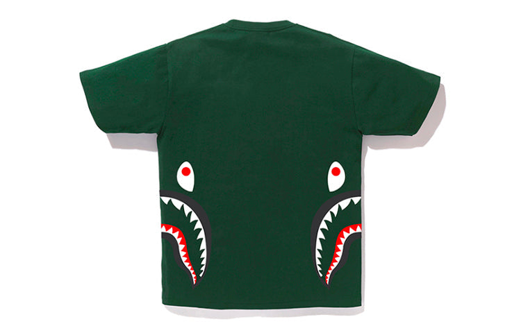 Men's BAPE SS20 Shark Printing Short Sleeve Green 0ZXTEM110005E