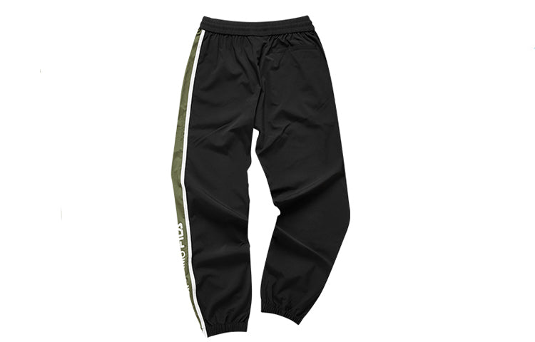 FILA FUSION Contrast Color Stitching Zipper Pocket Sports Pants Black T11M021807F-BK