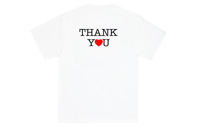 NOAH Thank You Core Logo Tee Red Logo Love limited Short Sleeve Unisex White NOAH-SS20-008