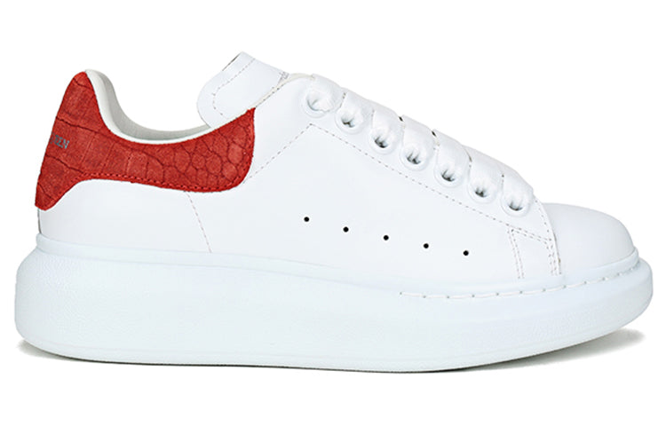 (WMNS) Alexander McQueen Oversized Sneaker 'Red Embossed Suede Crocodile' 650788WHZ4K9294