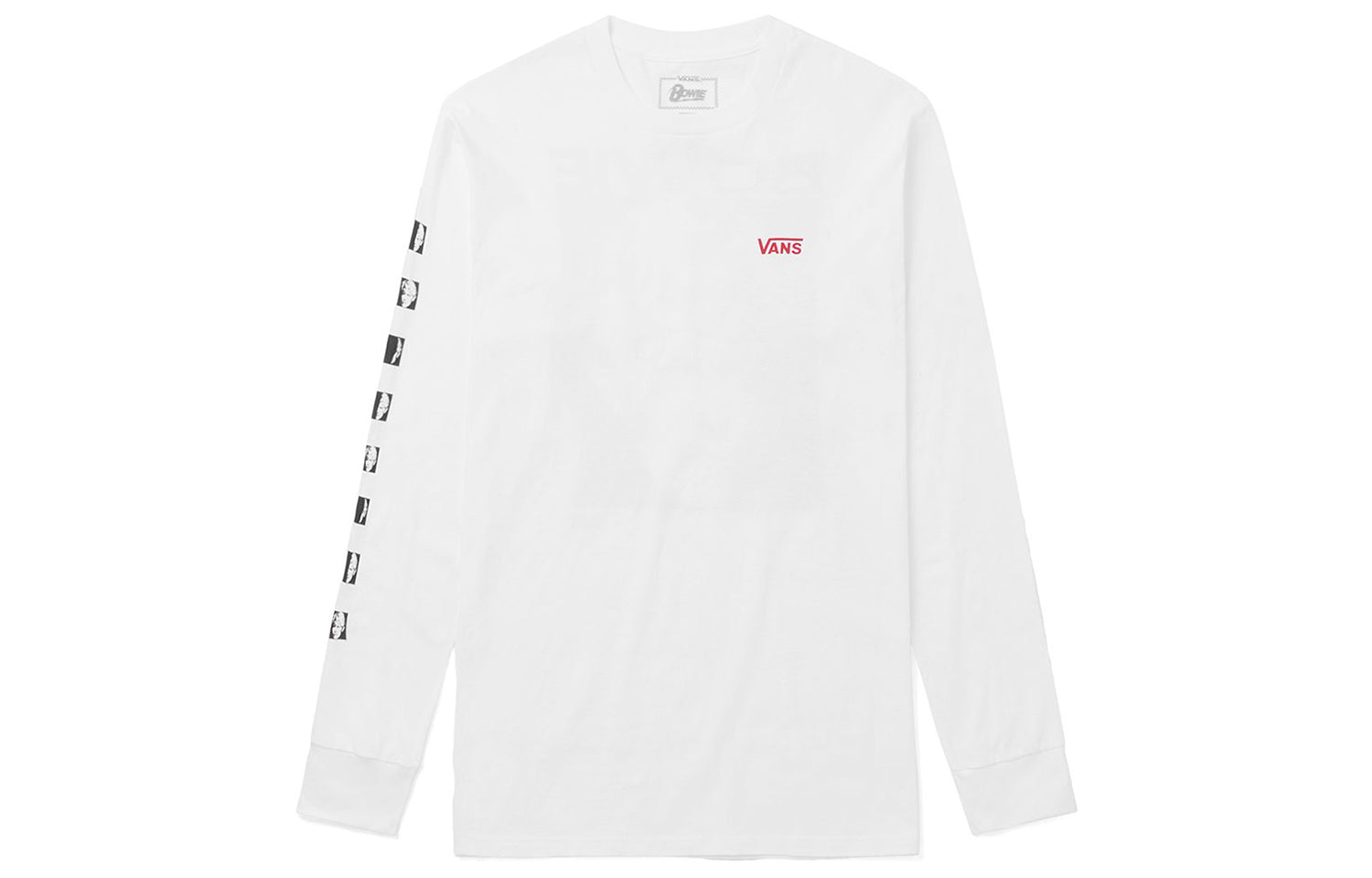Men's Vans David Bowie Serious Moonlight Back Printing Sports Long Sleeves White VN0A3WCQWHT