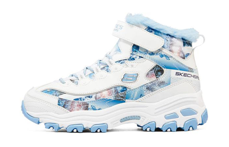 (GS) Skechers D'lites Boots 'White Blue' 302532L-WBL