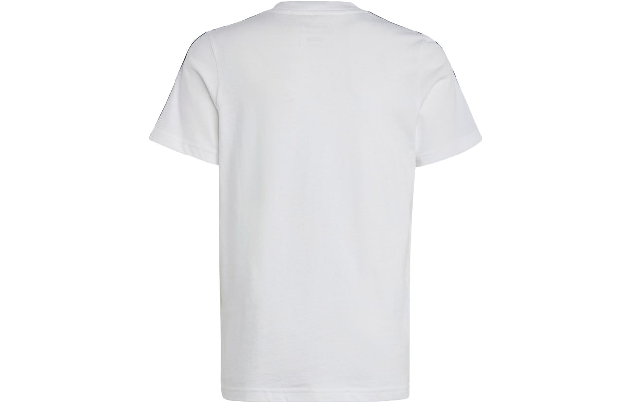 (GS) adidas Essentials 3-Stripes Cotton T-Shirt Asia Sizing 'White Black' IC0605