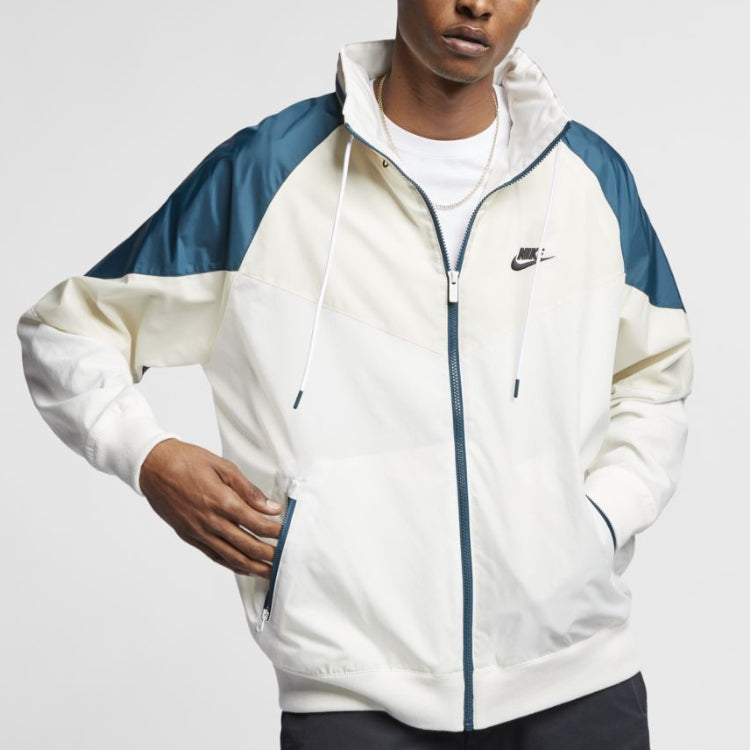 Nike Sportswear Wind Runner Colorblock hooded Long Sleeves Jacket Green White CN8771-133