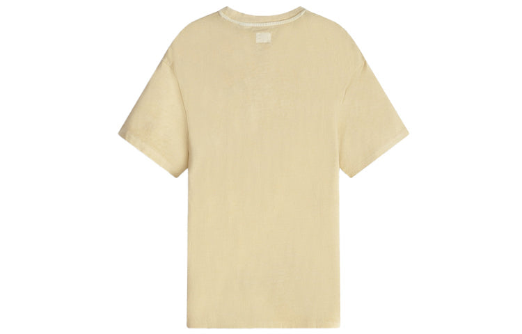 Men's Levis Round Neck Embroidered Logo Short Sleeve Cream Yellow 39856-0003