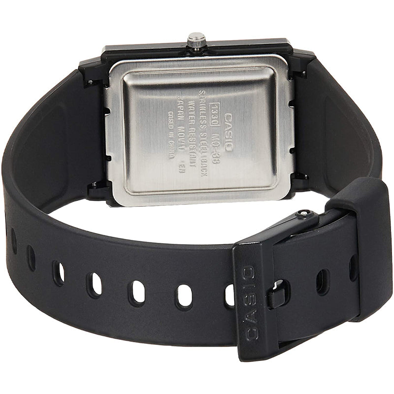 CASIO Quartz Waterproof White DialBlack Strap Mens WhiteBlack Analog MQ-38-7A