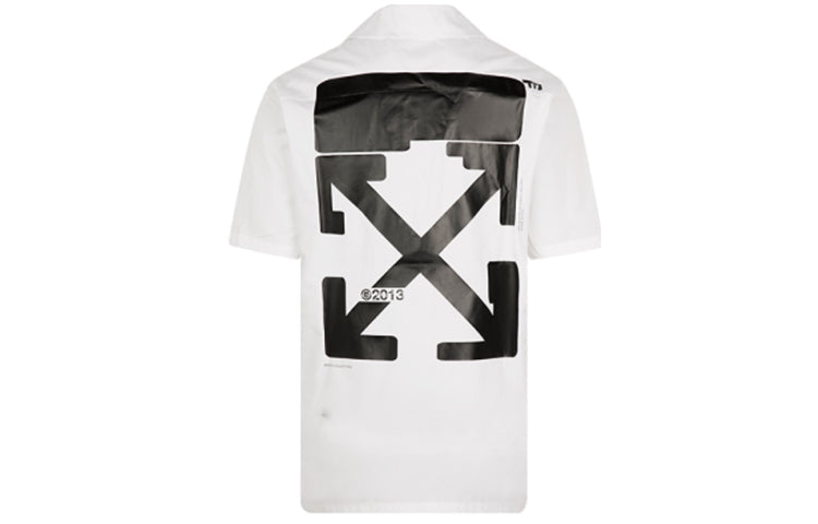 Off-White FW21 Large Arrow Printing Pattern Casual Shirt Loose Fit White OMGA163S21FAB0100110