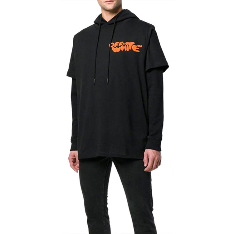 Off-White Alphabet Printing Long Sleeves hoodie Black OMBB042R190030141019