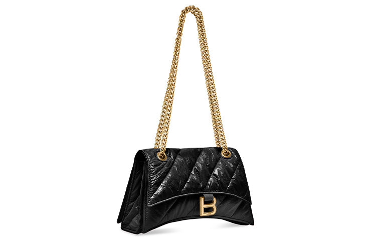 (WMNS) Balenciaga Crush Small Chain Bag Quilted 'Black' 716351210J11000
