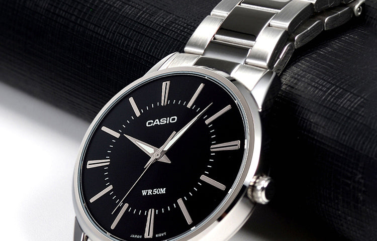 CASIO Waterproof Stainless Steel Strap Mens Black Analog MTP-1303D-1AVDF