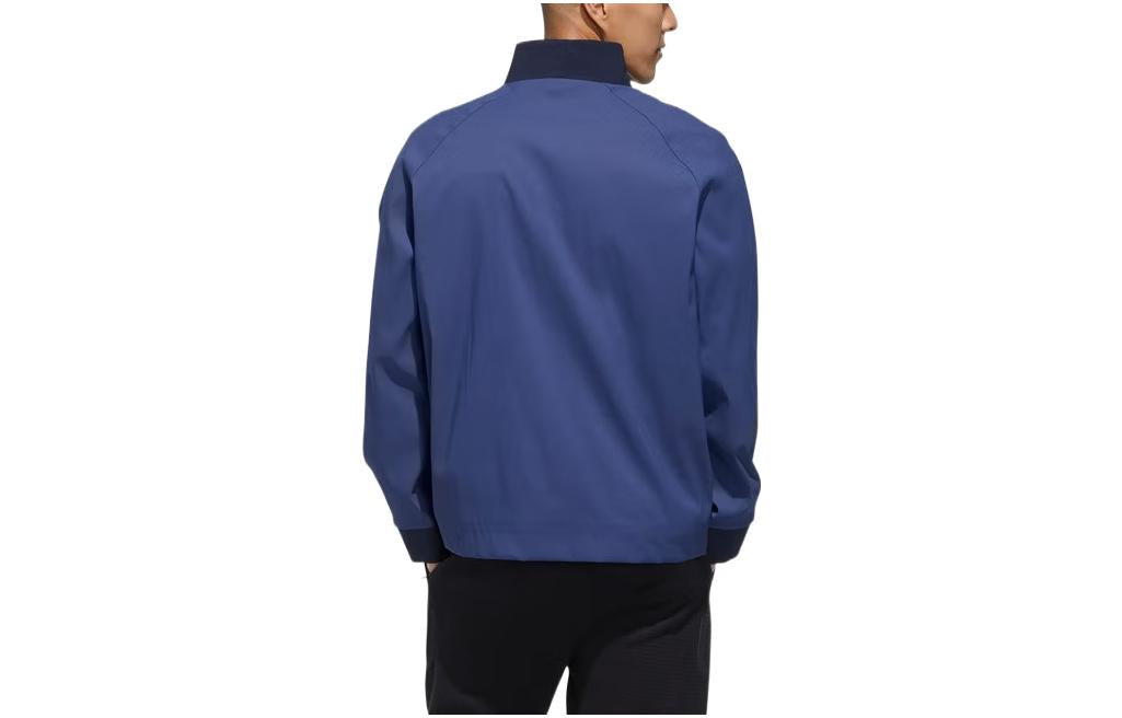 Men's adidas SS22 Solid Color Logo Printing Sports Blue Jacket FM9362