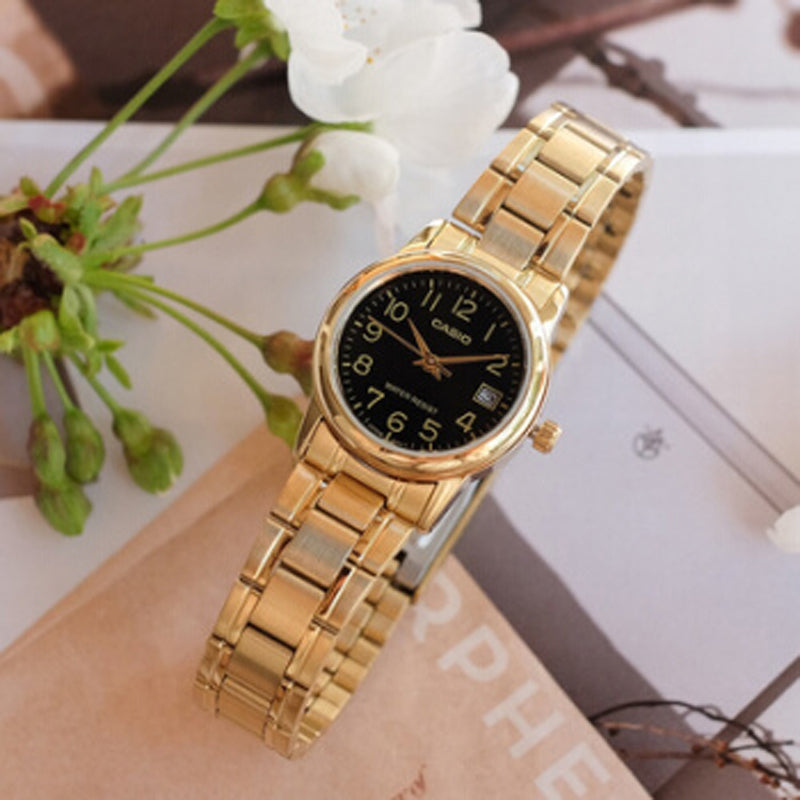 CASIO Quartz Stainless Steel Strap Waterproof Gold Analog LTP-V002G-1B