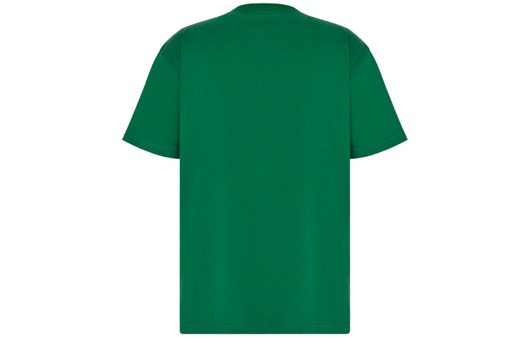 Men's DIOR x KENNY FW21 Crossover Pocket Alphabet Pattern Loose Short Sleeve Green 193J635A0677-C679