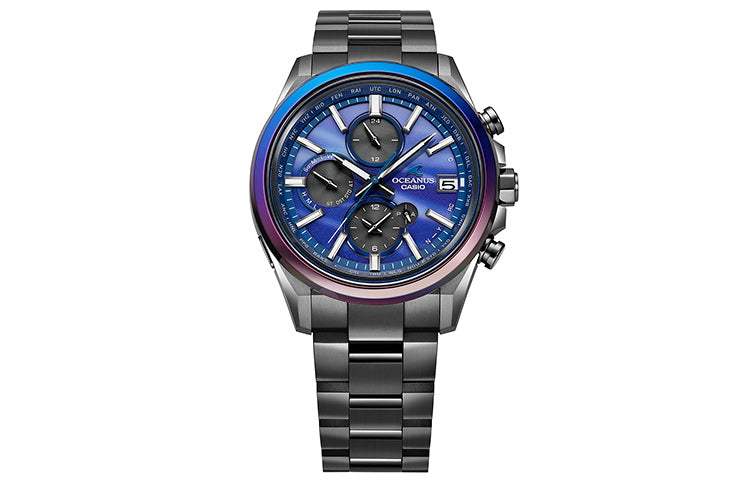 Men's CASIO Quartz Watch Sapphire Fully Automatic Calendar Blue Sapphire Crystal Mens OCW-T4000AWB-2AJF