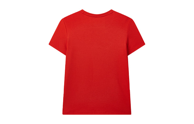 (WMNS) FILA Colorful Alphabet Printing Short Sleeve Red T-Shirt F11W028112F-RD