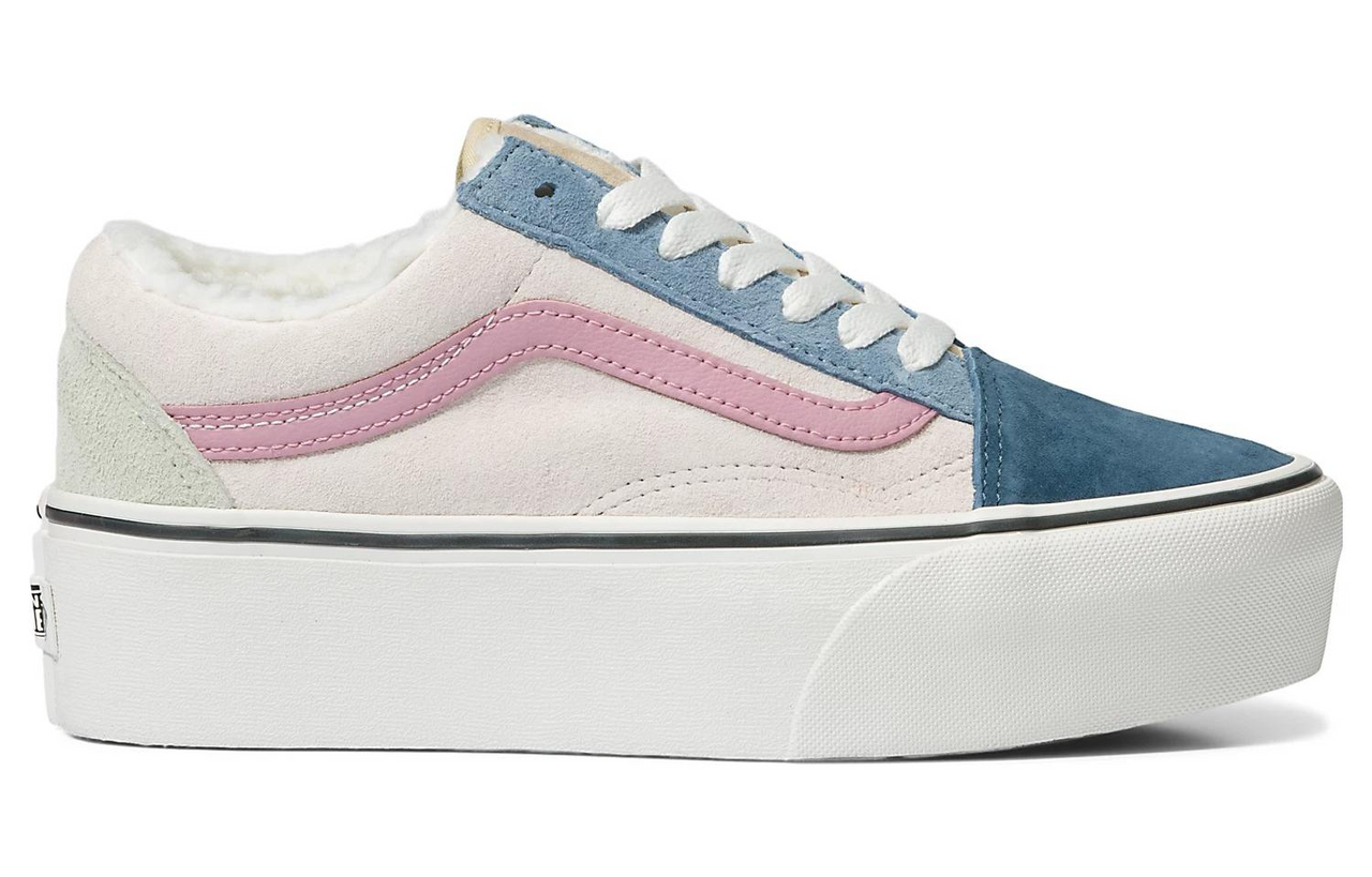 Vans Old Skool Pig Suede Sherpa Stackform 'White Blue' VN0A7Q5MMUL