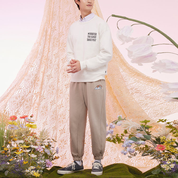 Converse Rainbow Logo Sweatpants Asia Sizing 'Tan' 10025829-A01