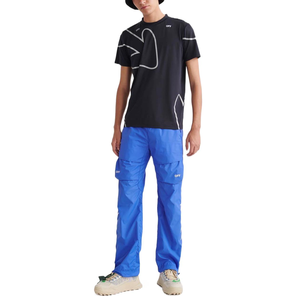 Men's Off-White SS22 Printing Lacing Casual Pants/Trousers Blue OMVG019S22FAB0014501