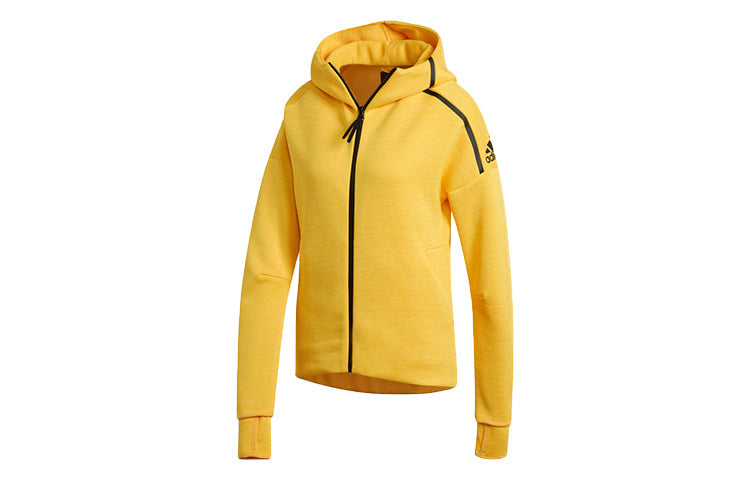 (WMNS) adidas Logo Printing Sports Windblocker Jacket Yellow EA0340
