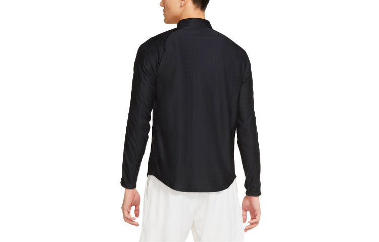 Nike Dri-fit Advantage Casual Sports Logo Pattern Tennis Long Sleeves Black CV2868-010