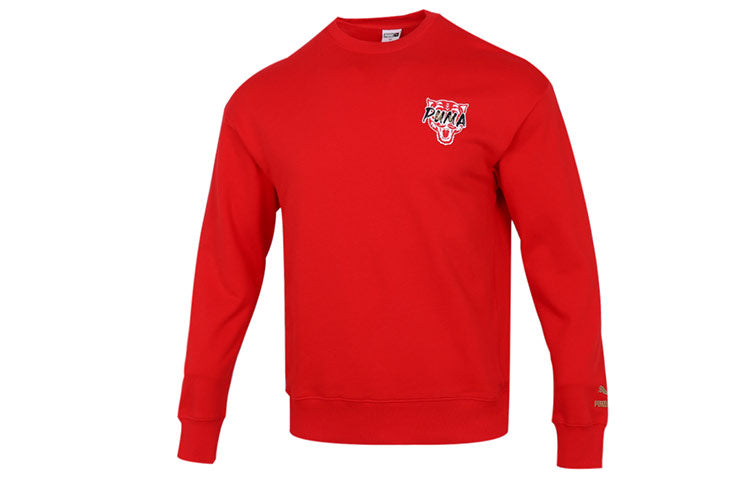 PUMA Funny Logo Sports Pullover Round Neck Red 536574-11