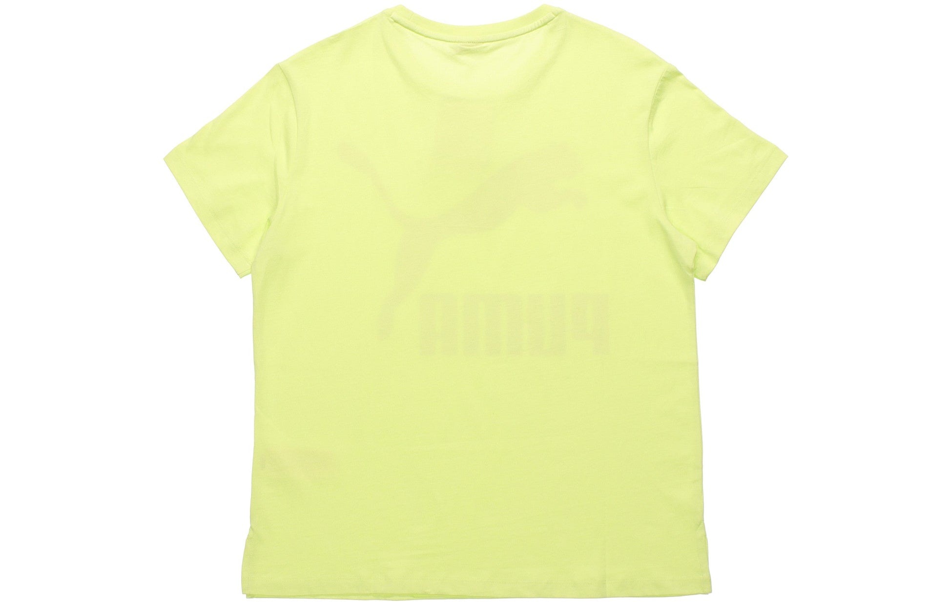 (WMNS) PUMA Large Logo Printing Short Sleeve Fluorescence Yellow 596512-31