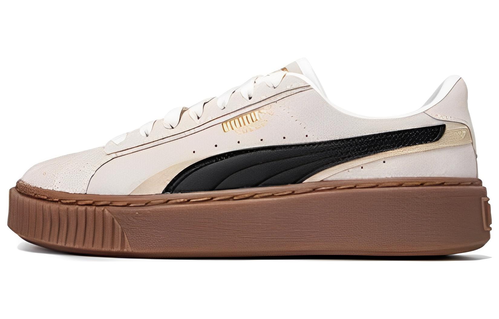 (WMNS) PUMA Platform Skate Shoes 'Cream Black Brown' 395225-03