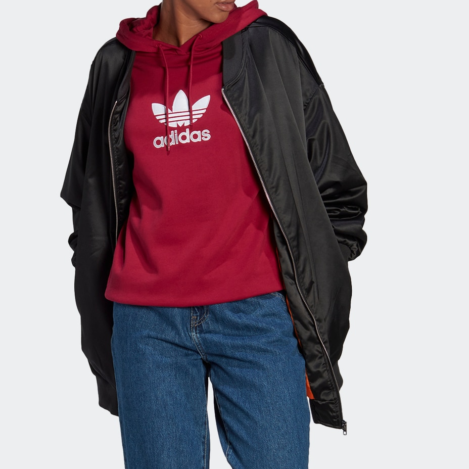 (WMNS) adidas Centre Stage Hoodie 'Burgundy' II6091