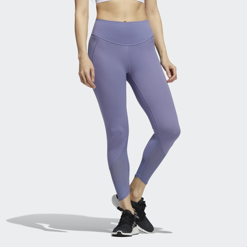 (WMNS) adidas 7/8 Yoga Power Mesh Fitness Pants Purple GR8097