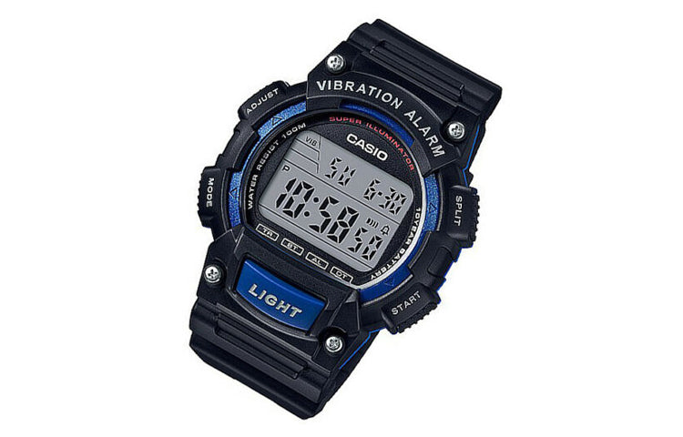 CASIO Sports Analog Quartz Waterproof Mens BlackBlue Digital W-736H-2A