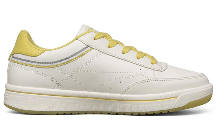 (WMNS) Skechers Downtown Low-Top Sneakers White/Yellow 74431-WYL