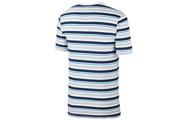 Nike Blue Stripe Design Casual Short Sleeve White Blue Whiteblue CK2702-100