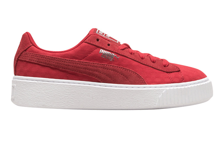 (WMNS) PUMA Basket Platform DE Casual Sneakers Red/White 364102-03