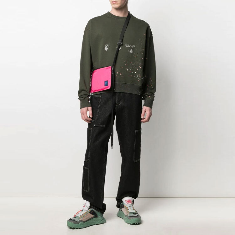 Off-White Men's SS21 Sports Sweatshirt Oversize Green OMBA035S21FLE0075701