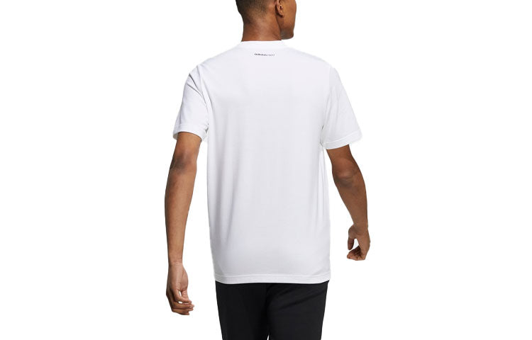 adidas neo M Ssfv5 Tee3 Printing Sports Round Neck Short Sleeve White GS2583