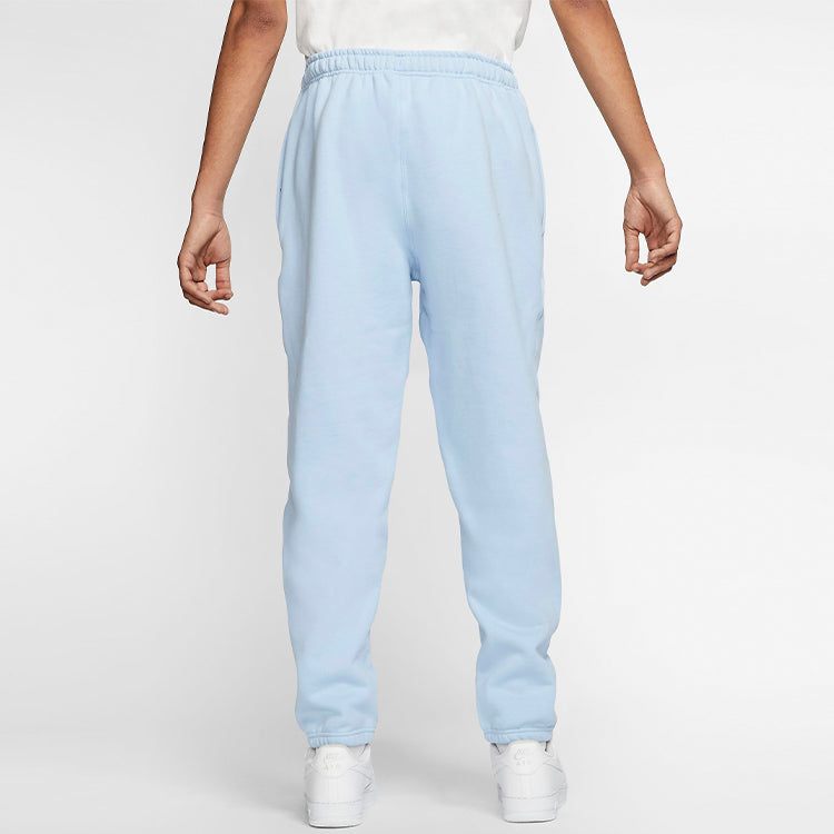 Nike Lab Solid Color Fleece Lined Bundle Feet Casual Sports Long Pants Blue CD6394-436