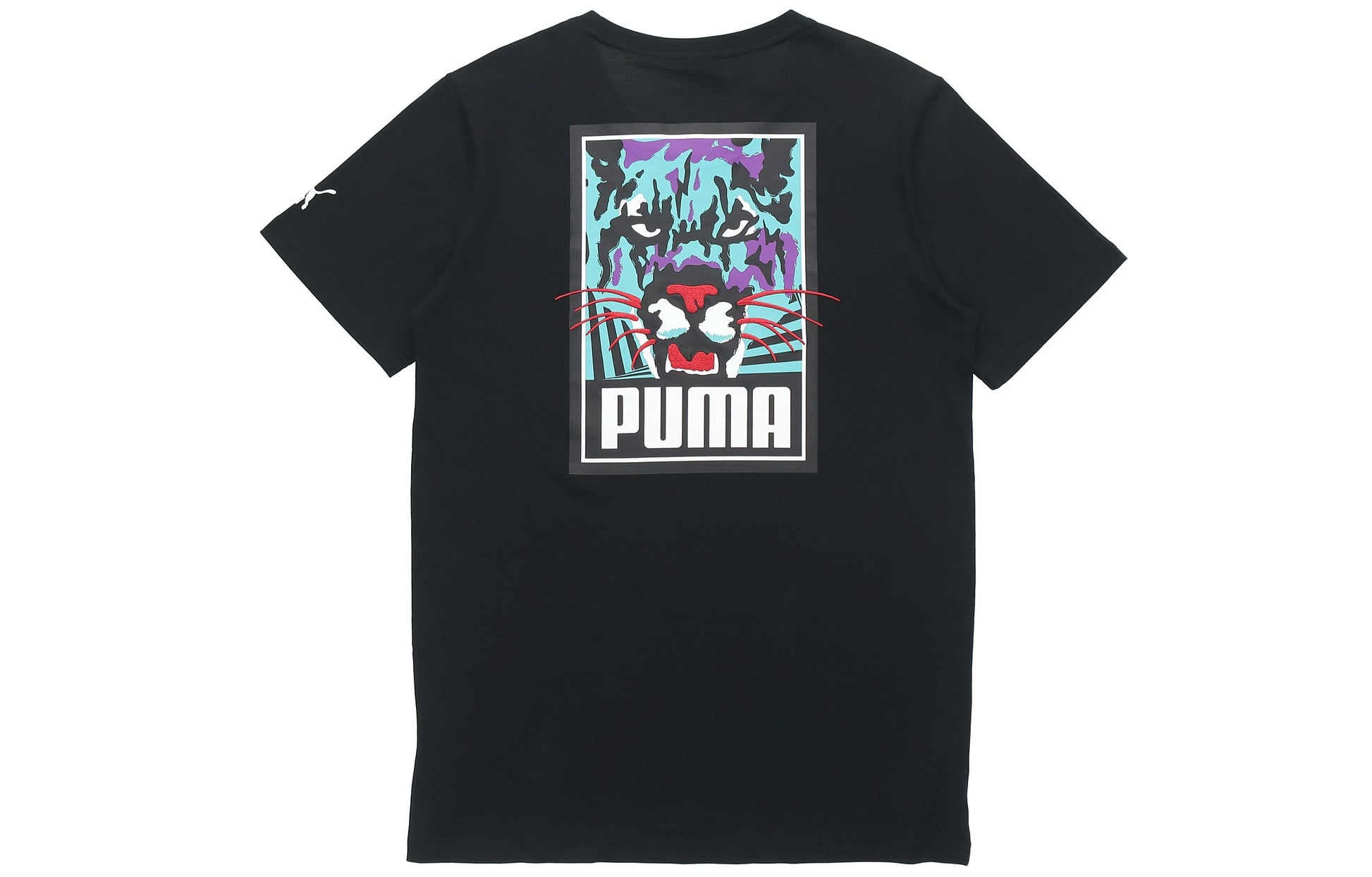 PUMA Casual Graphic T-Shirt 'Black White Blue' 596631-01