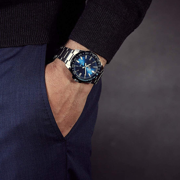 CASIO EDIFICE Men'ses Silver/Blue Mens SilverBlue Analog EFV-120DB-2A