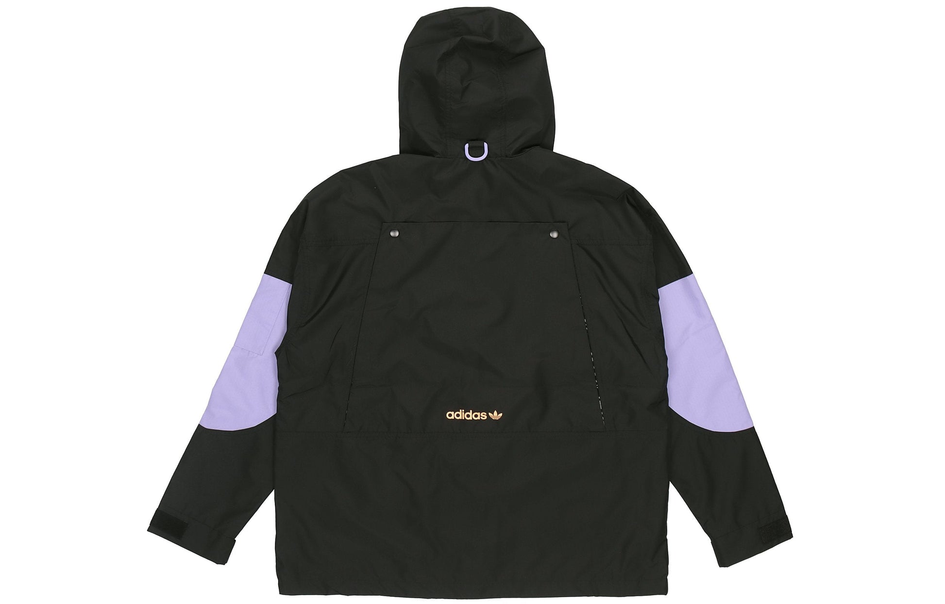 adidas originals Logo Pattern Loose Long Sleeves Hooded Jacket Black H07078