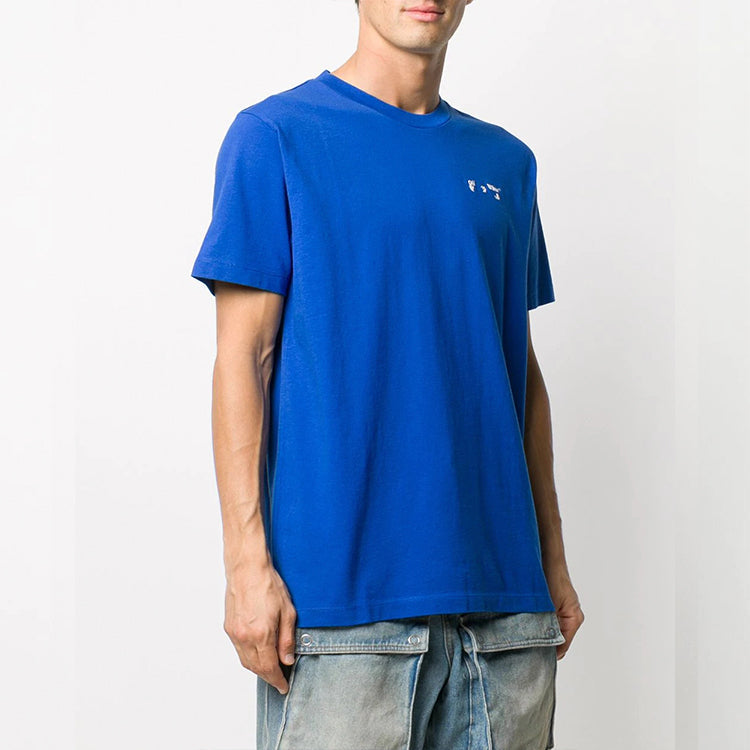 Off-White Logo Round-neck Sweat Shirt Men's Blue OMAA027F20FAB0024501