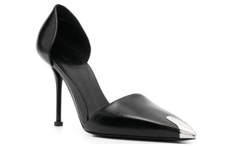(WMNS) Alexander McQueen Harness Punk Heels 'Black Silver' 718874WHSWD1081