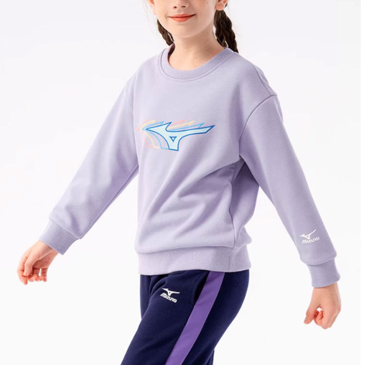 (GS) Mizuno Logo Graphic Sweater 'Purple' 32CA3959