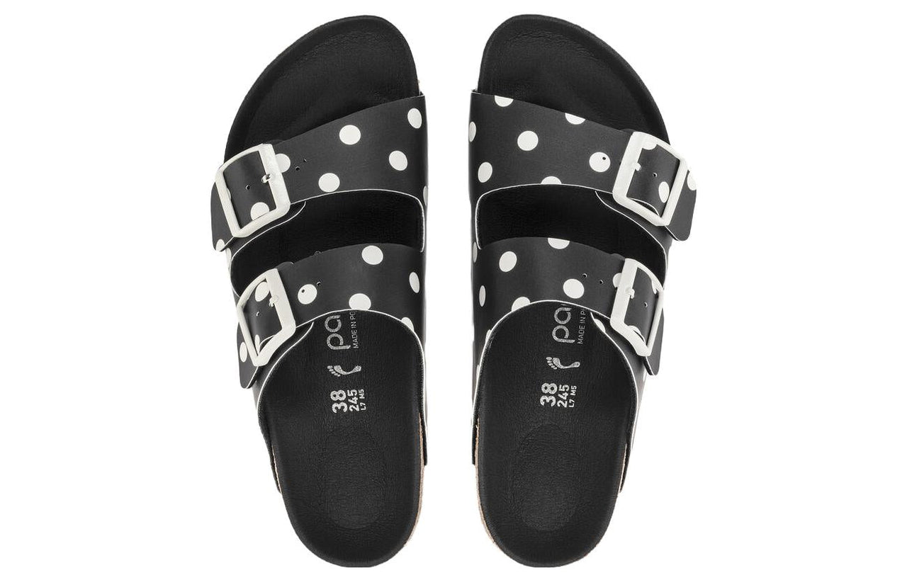 (WMNS) Birkenstock Arizona Platform Birko-Flor Narrow Fit 'Black White Dots' 1024598