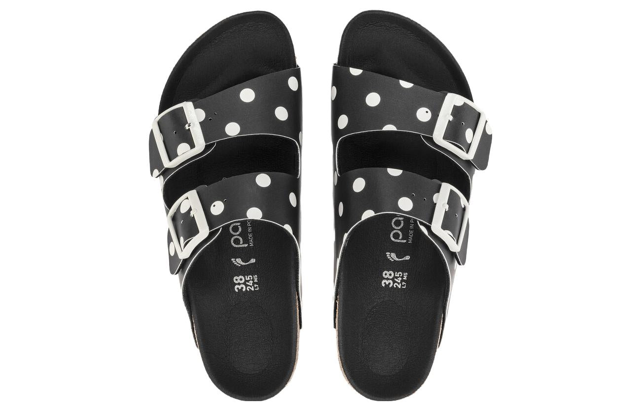 (WMNS) Birkenstock Arizona Platform Birko-Flor Narrow Fit 'Black White Dots' 1024598