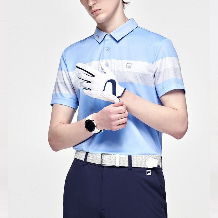 FILA Athletics Minimalistic Stripe Short Sleeve Polo Shirt Blue A11M125161F-LB