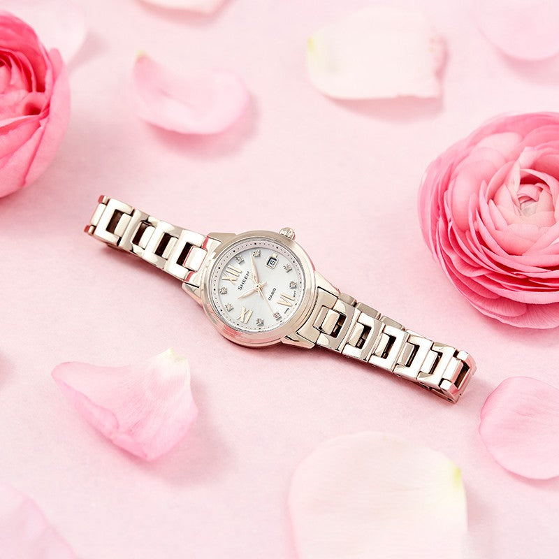 CASIO SHEEN Solar Powered Waterproof Quartz Sapphire Crystal White Analog SHE-4522CG-4A