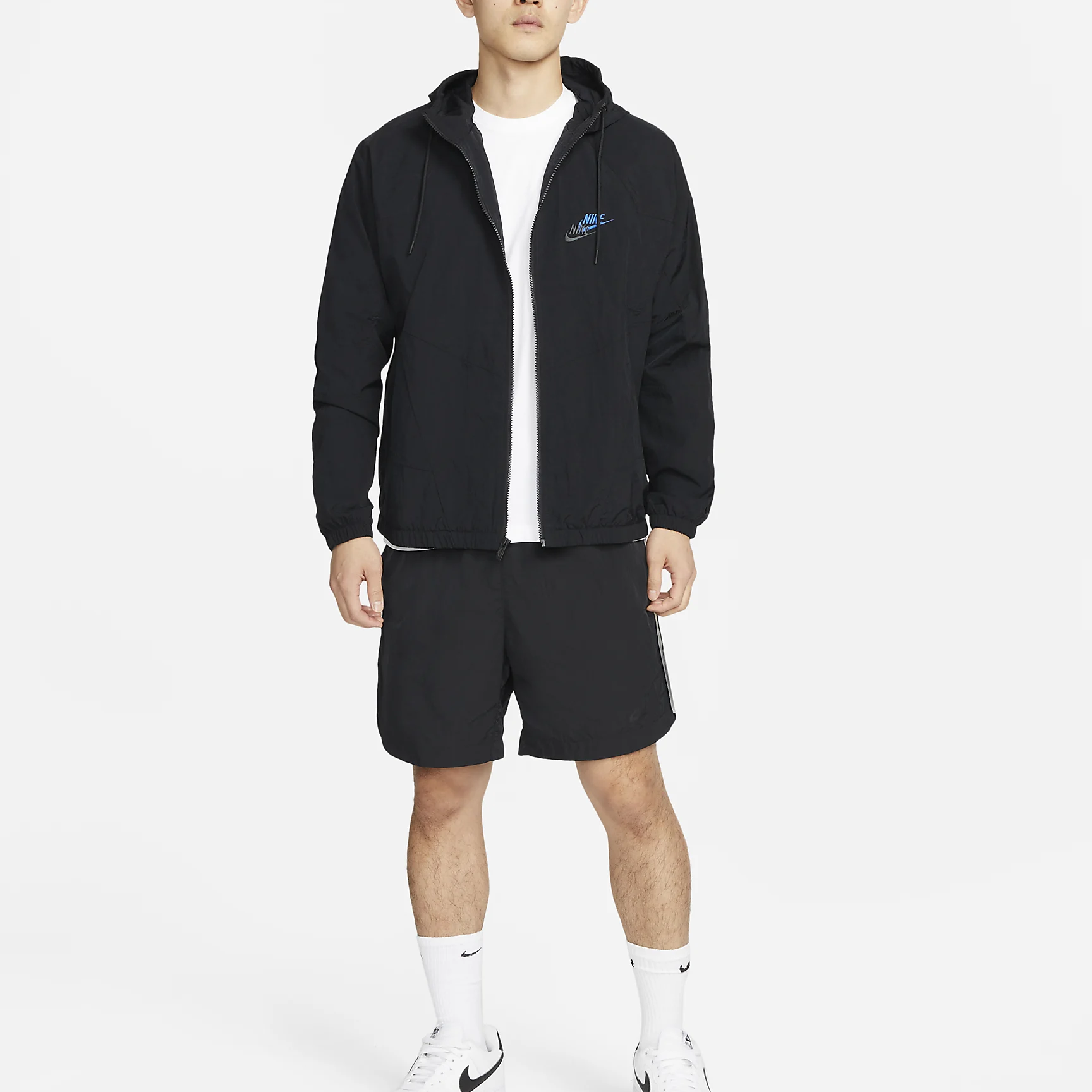 Nike Contrast Color Stitching Zipper Hooded Jacket Black DR2642-010