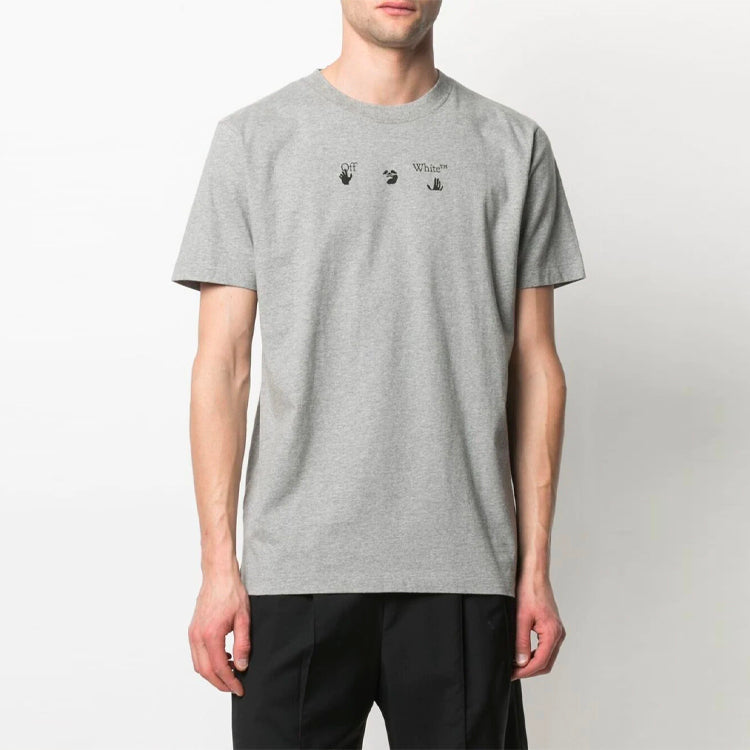 Off-White SS21 Marker Arrows Pattern Printing Round Neck Short Sleeve Ordinary Version Gray OMAA027S21JER0080810